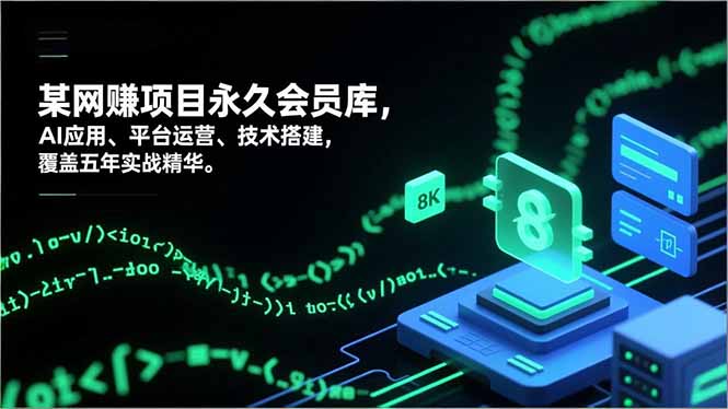 网赚项目永久会员库，AI应用、平台运营、技术搭建，覆盖五年实战精华-百货大全
