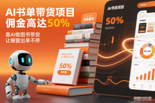 AI书单带货项目，佣金高达50%，靠AI做图书带货，让橱窗出单不停，轻松月入1W-百货大全