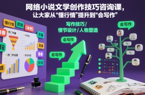网络小说文学创作技巧咨询课，让大家从“懂行情”提升到”会写作”的高度-百货大全