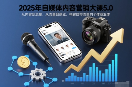 2025年自媒体内容营销大课5.0，从内容到流量，从流量到商业，构建自带流量的个体商业体-百货大全