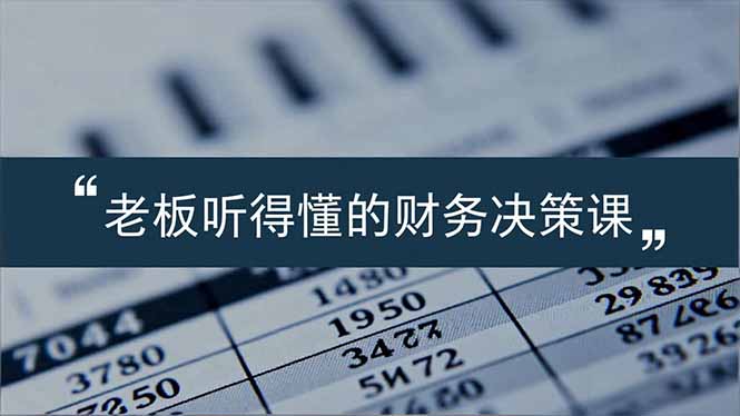 老板能听得懂的财务决策课，报表解读、数据洞察、风险识别，用财务驱动业务增长-百货大全