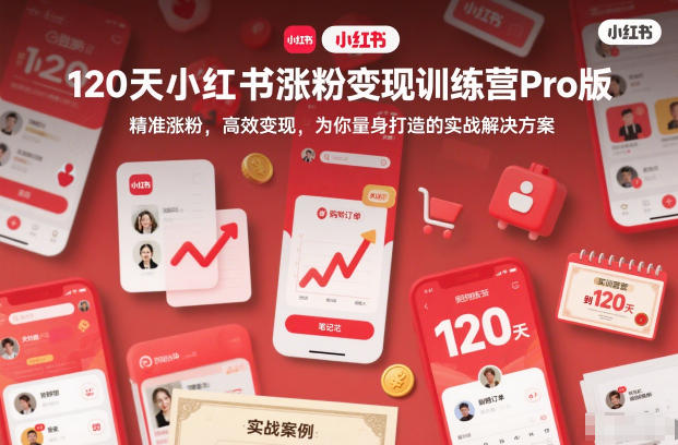 120天小红书涨粉变现训练营Pro版，​精准涨粉，高效变现​，为你量身打造的实战解决方案-百货大全
