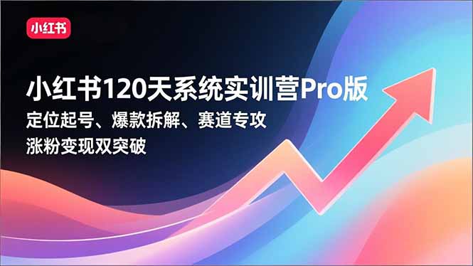 小红书120天系统实训营Pro版，定位起号、爆款拆解、赛道专攻，实现涨粉变现双突破-百货大全