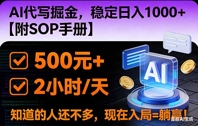2026风口项目,AI代写掘金，稳定日入1000+，掌握核心技能【附SOP手册】-百货大全