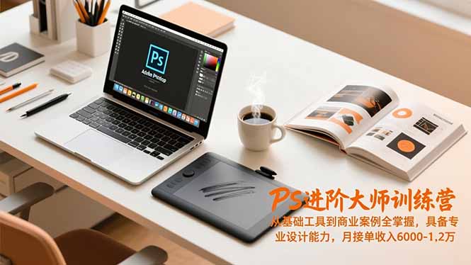 PS进阶大师训练营，从基础工具到商业案例全掌握，具备专业设计能力，月接单收入6000-1.2万-百货大全