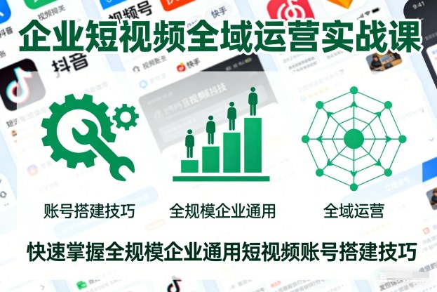 企业短视频全域运营实战课，快速掌握全规模企业通用短视频账号搭建技巧-百货大全