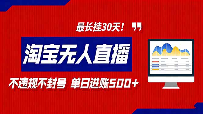 2026淘宝无人直播带货，不违规不封号，每日收益500+，最长挂30 天！-百货大全