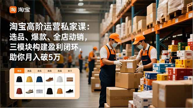 淘宝高阶运营私家课：选品、爆款、全店动销，三模块构建盈利闭环，助你月入破5万-百货大全