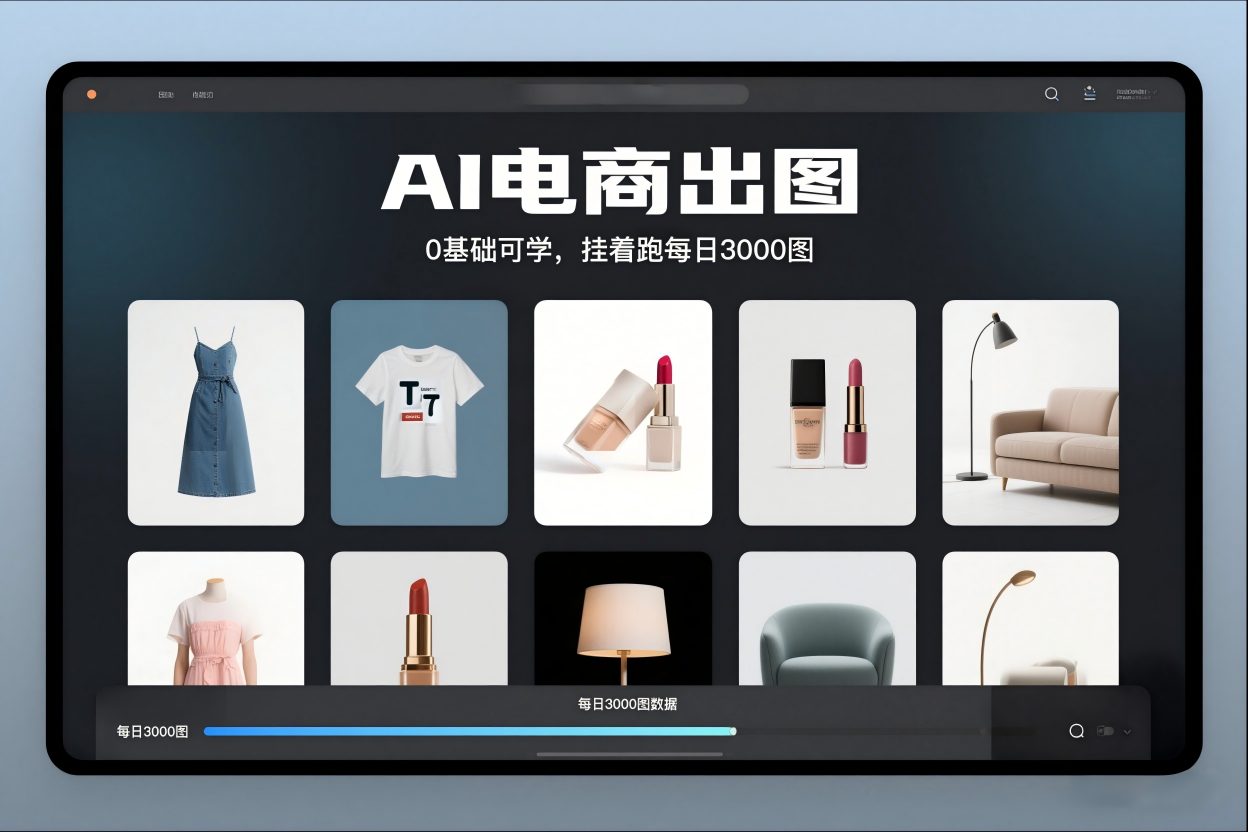 AI电商出图，0基础可学，挂着跑每日3000图-百货大全