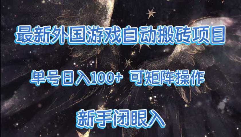 最新外国游戏自动搬砖项目，单号100+，可以矩阵操作，新手也可做【揭秘】-百货大全