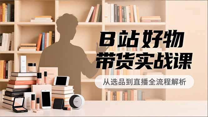 B站好物带货实战课，账号定位、选品拍摄、运营变现，全流程教学，实现UP主月入过万-百货大全