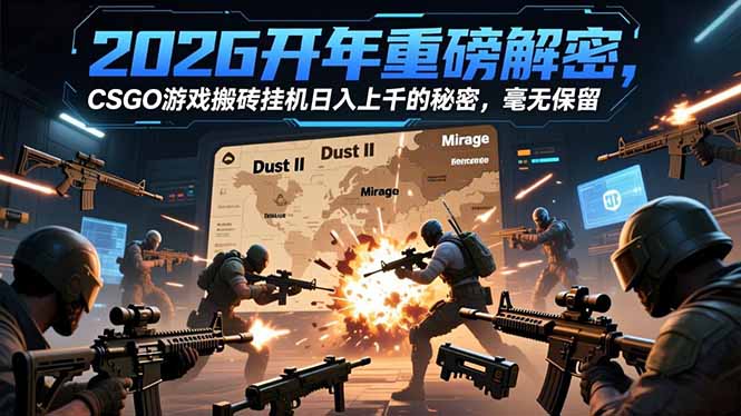 2026开年重磅解密，CSGO游戏搬砖挂机日入上千的秘密，毫无保留-百货大全