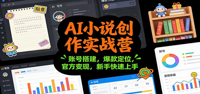 AI小说创作实战营：账号搭建，爆款定位，官方变现，新手快速上手-百货大全