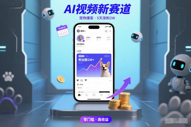 AI视频新赛道，宠物播客仅注册5天涨粉2W，收益非常可观-百货大全