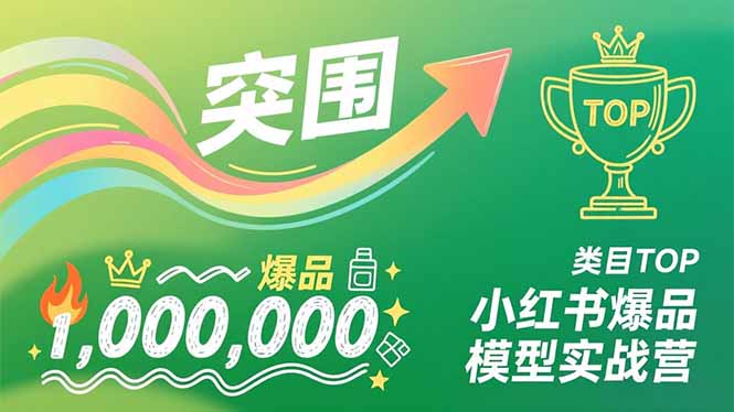 小红书爆品模型实战营，从新品突围到成为类目TOP，可复制路径，打造多个营收百万级爆品-百货大全
