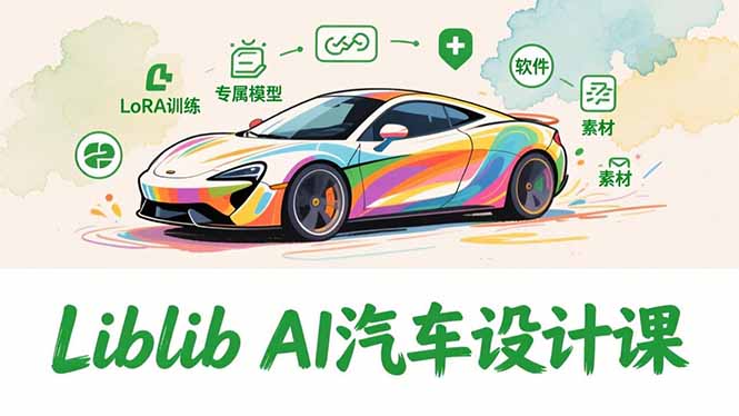2025Liblib AI汽车设计课，文生图入门、LoRA训练、专属模型，快速上手【实战+解说+软件+素材】-百货大全
