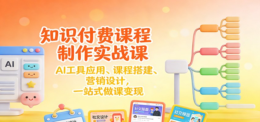 知识付费课程制作实战课：AI工具应用 、课程搭建、营销设计，一站式做课变现-百货大全