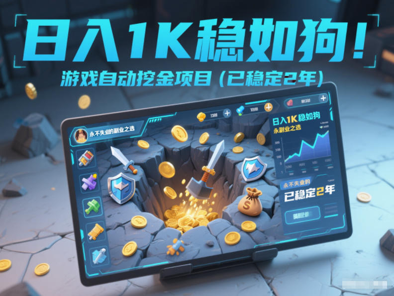 日入1K稳如狗！游戏自动挖金项目(已稳定2年)，永不失业的副业之选【揭秘】-百货大全