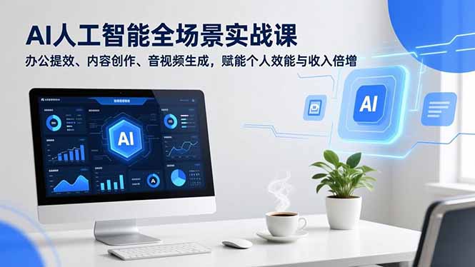 AI人工智能全场景实战课，办公提效、内容创作、音视频生成，赋能个人效能与收入倍增-百货大全
