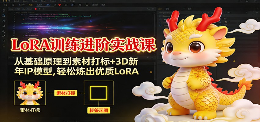 LoRA训练进阶实战课：从基础原理到素材打标+3D新年IP模型，轻松炼出优质LoRA-百货大全