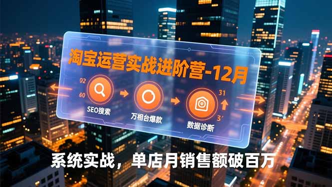 淘宝运营实战进阶营-12月：SEO搜索、万相台爆款、数据诊断，系统实战，单店月销售额破百万-百货大全