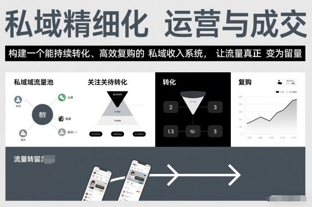 私域精细化运营与成交，构建一个能持续转化、高效复购的私域收入系统，让流量真正变为留量-百货大全