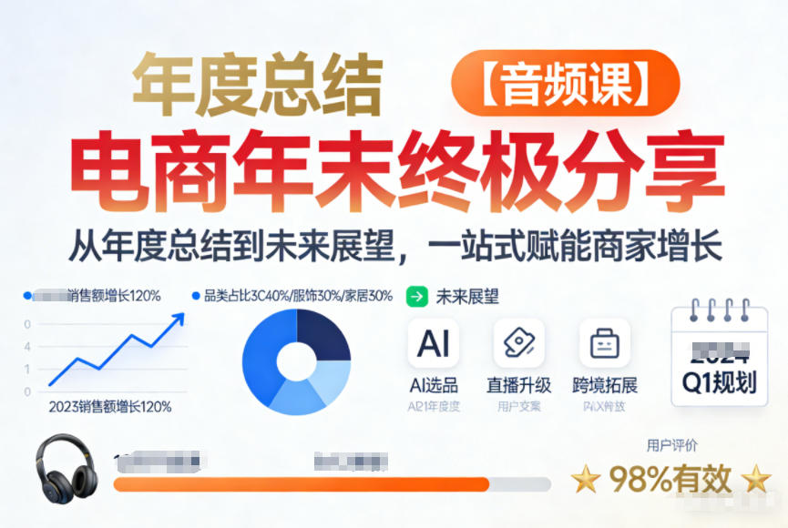 电商年未终极分享，从年度总结到未来展望，一站式赋能商家增长【音频课】-百货大全