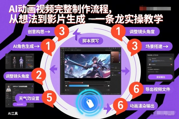 AI动画视频完整制作流程，从想法到影片生成一条龙实操教学-百货大全