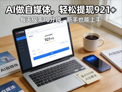 每天花费10分钟，头条号收益921+，用AI做自媒并不难【附视频教程】-百货大全