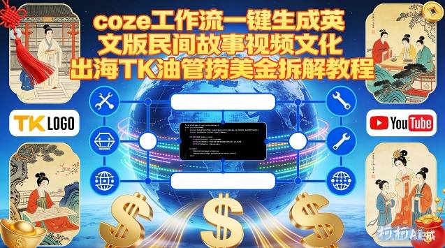 Coze扣子工作流一键生成英文版民间故事视频，文化出海TK油管捞美金拆解教程-百货大全