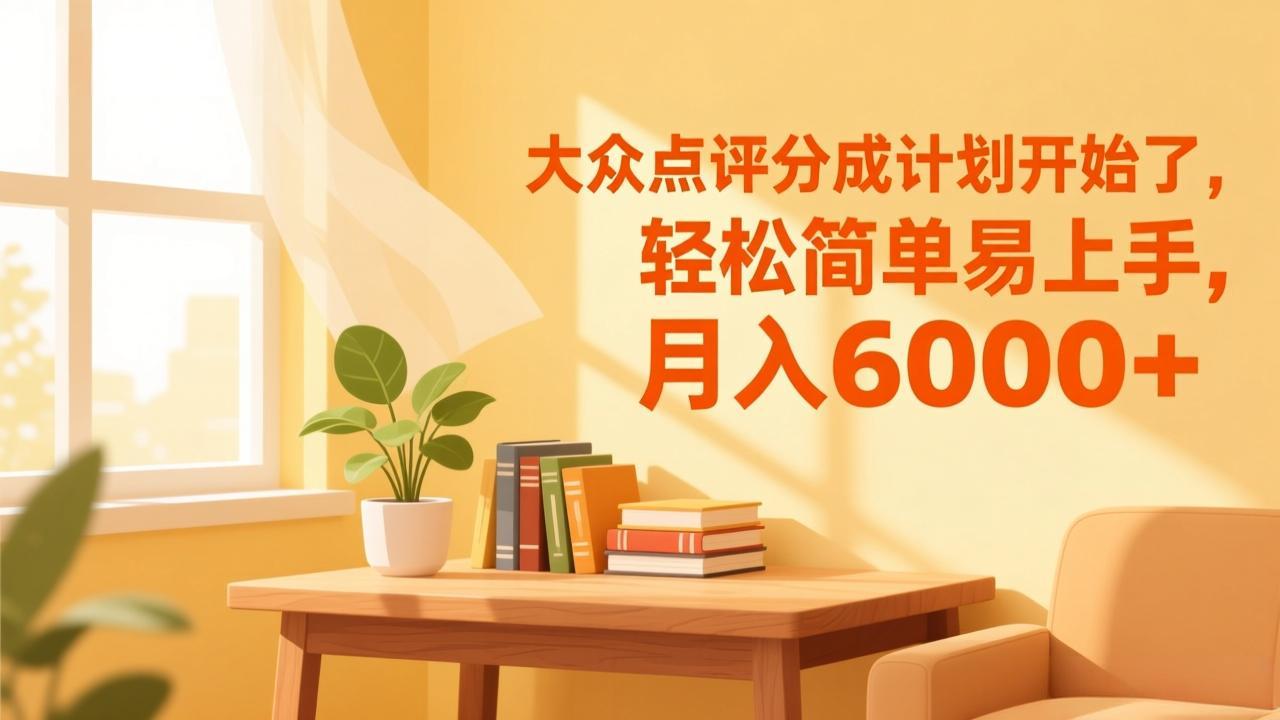 大众点评分成计划开始了，轻松简单易上手，月入6000+-百货大全
