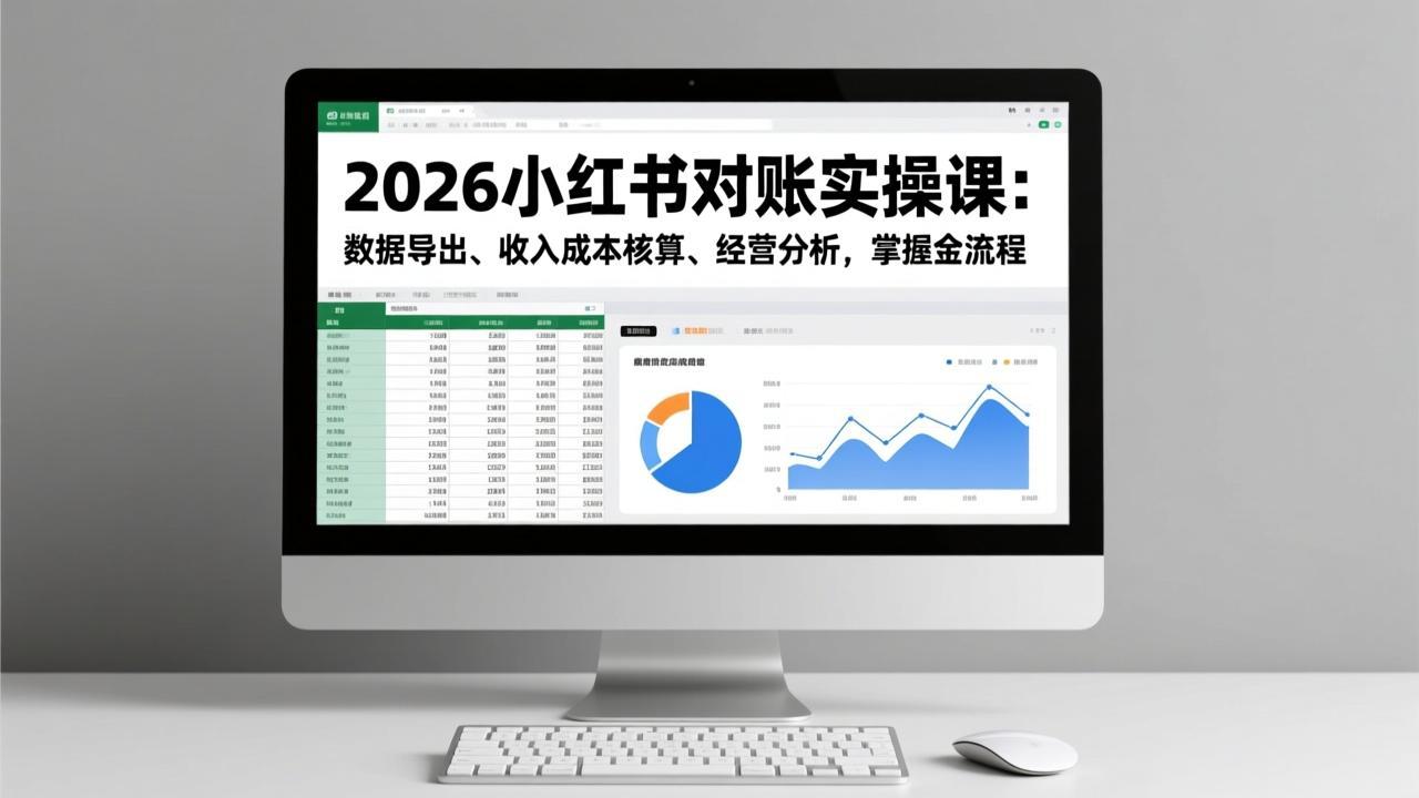 2026小红书对账实操课：数据导出、收入成本核算、经营分析，掌握全流程-百货大全