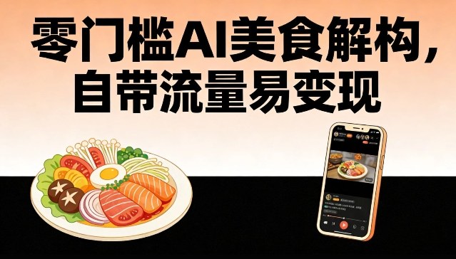 零门槛AI美食解构，自带流量易变现-百货大全