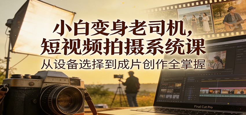 小白变身老司机，短视频拍摄系统课，从设备选择到成片创作全掌握-百货大全