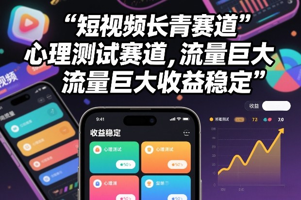 短视频长青赛道，心里测试赛道，流量巨大，收益稳定-百货大全