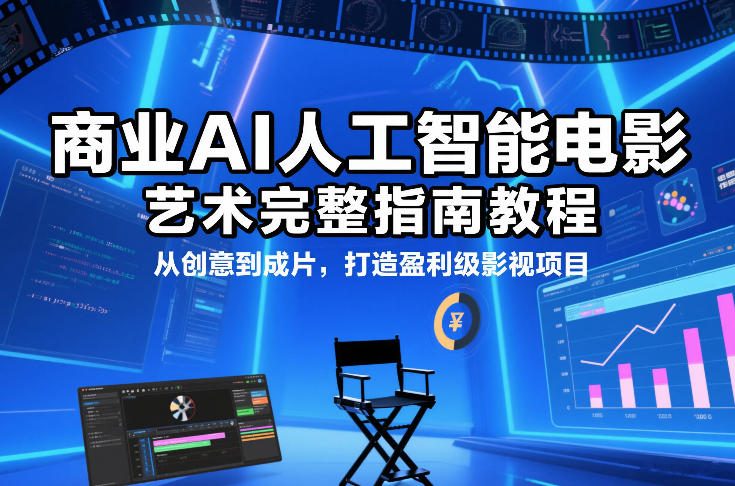 商业AI人工智能电影制作的艺术完整指南教程，从创意到成片，打造盈利级影视项目-百货大全
