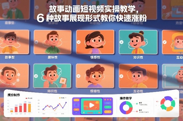 故事动画短视频实操教学，6种故事展现形式教你快速涨粉-百货大全