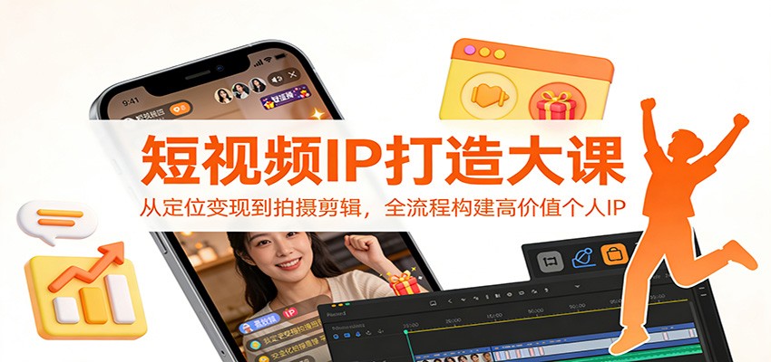 短视频IP打造大课：从定位变现到拍摄剪辑，全流程构建高价值个人IP-百货大全