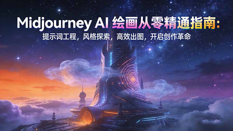 Midjourney AI绘画从零精通指南：提示词工程，风格探索，高效出图，开启创作革命-百货大全