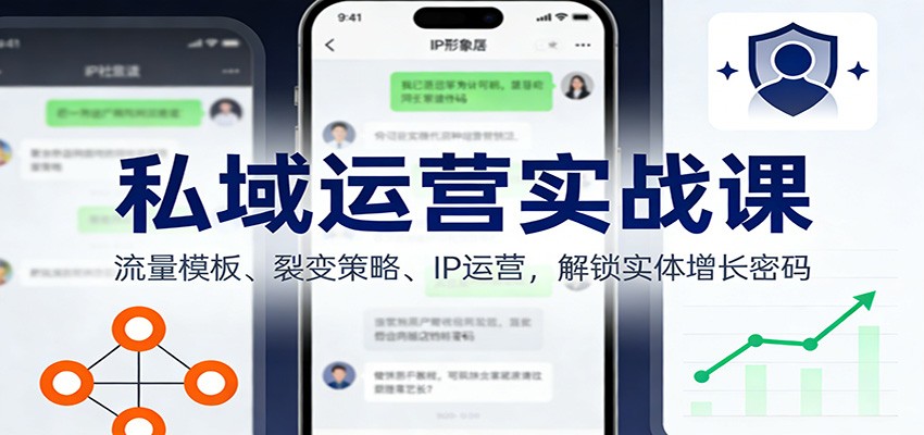 私域运营实战课：流量模板、裂变策略、 IP运营，解锁实体增长密码-百货大全