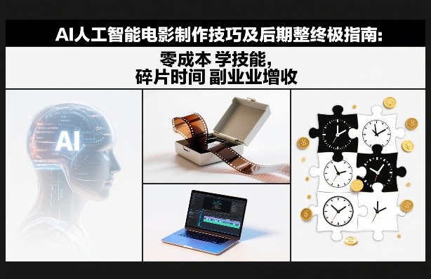 AI人工智能电影制作技巧及后期完整终极指南：零成本学技能，碎片时间副业增收-百货大全