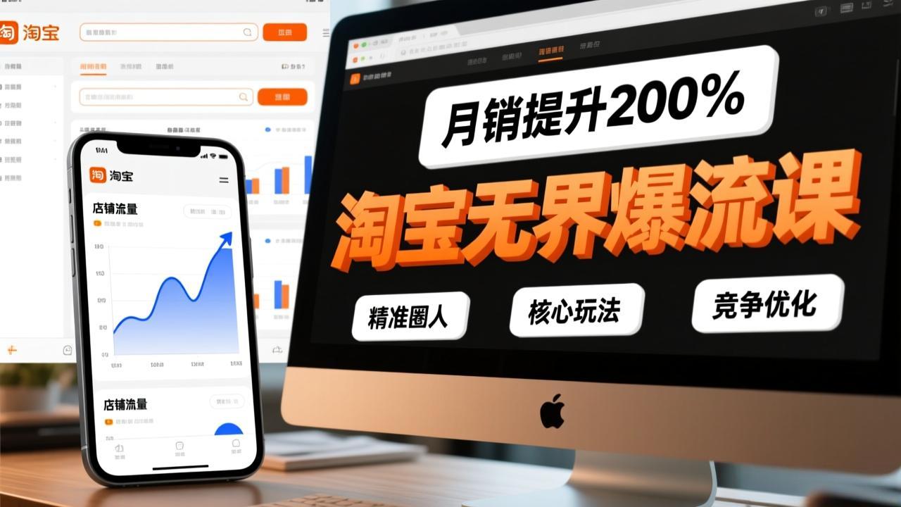 淘宝无界爆流课，精准圈人、核心玩法、竞争优化，快速引爆店铺流量，月销提升200%-百货大全