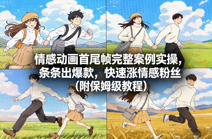 情感动画首尾帧完整案例实操，条条出爆款，快速涨情感粉丝(附保姆级教程)-百货大全