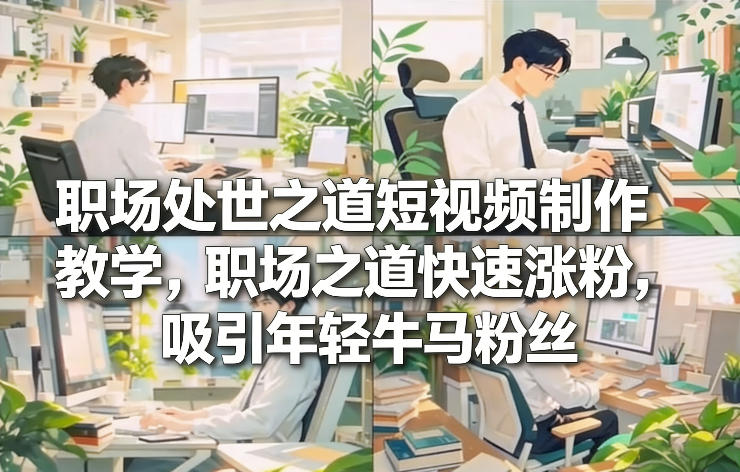 职场处世之道短视频制作教学，职场之道快速涨粉，吸引年轻牛马粉丝-百货大全