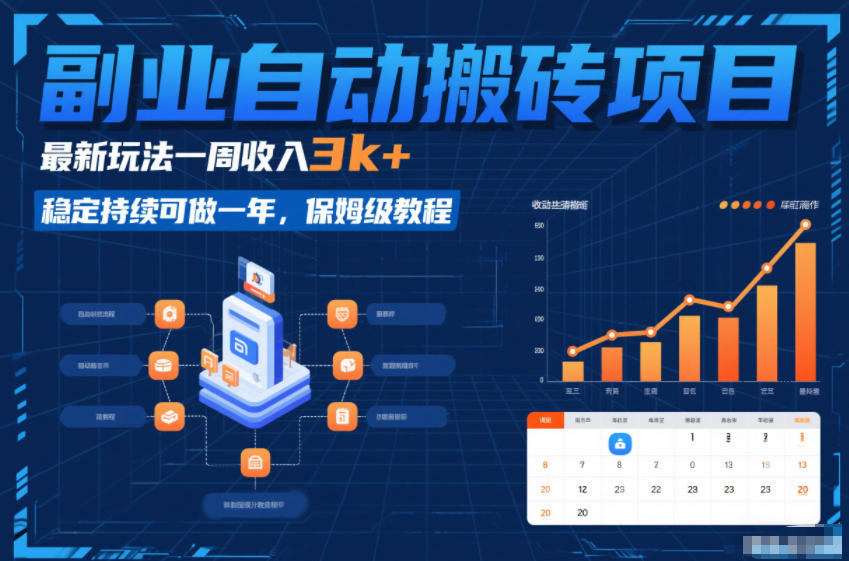 副业自动搬砖项目，最新玩法一周收入3k+，稳定持续可做一年，保姆级教程【揭秘】-百货大全