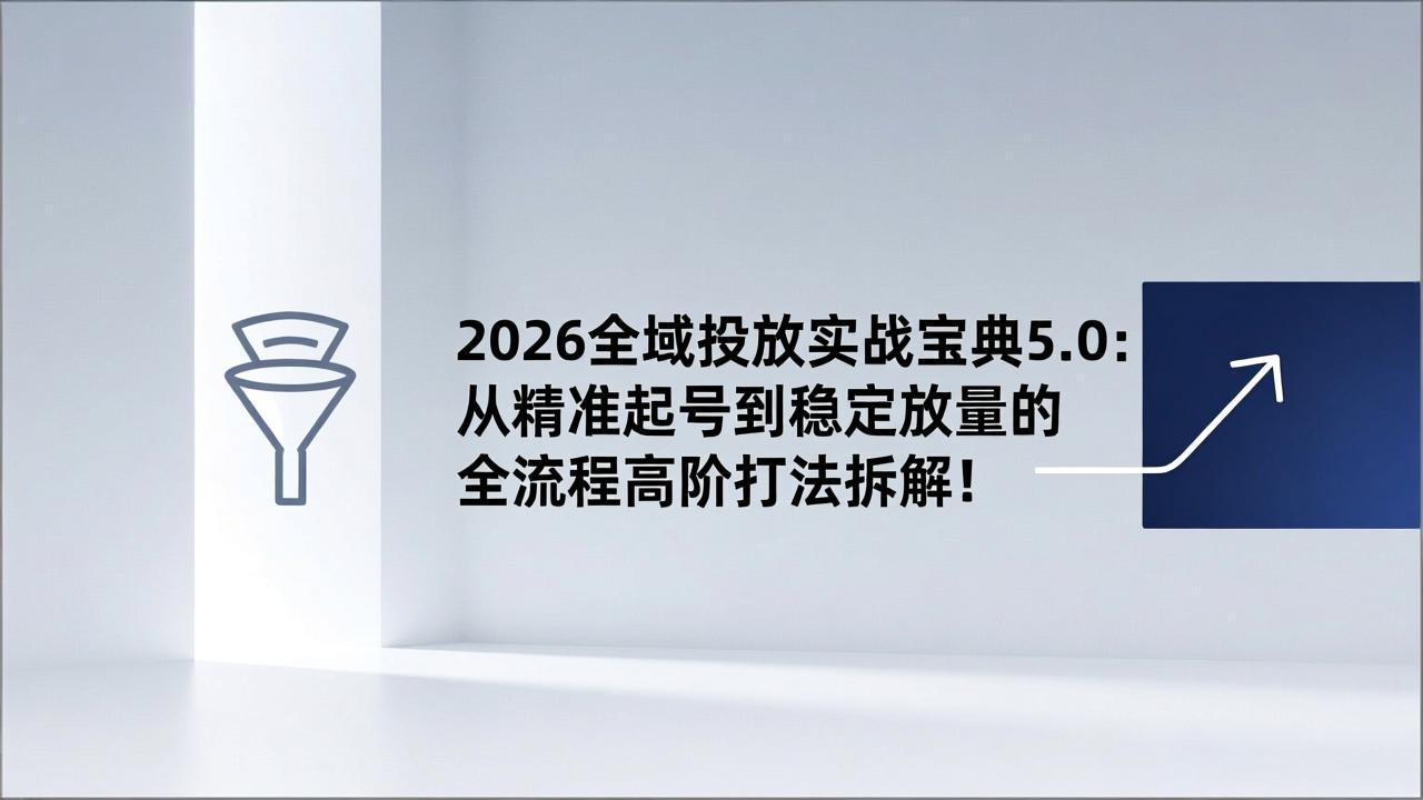 2026全域投放实战宝典5.0：从精准起号到稳定放量的全流程高阶打法拆解！-百货大全