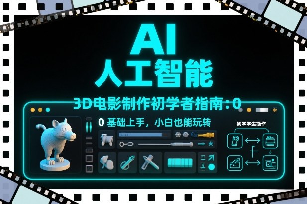 AI人工智能3D电影制作初学者指南：0基础上手，小白也能玩转-百货大全