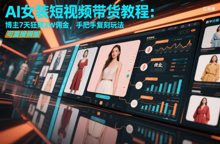 AI女装短视频带货教程：博主7天狂賺2W佣金，手把手复刻玩法，可直接照搬-百货大全