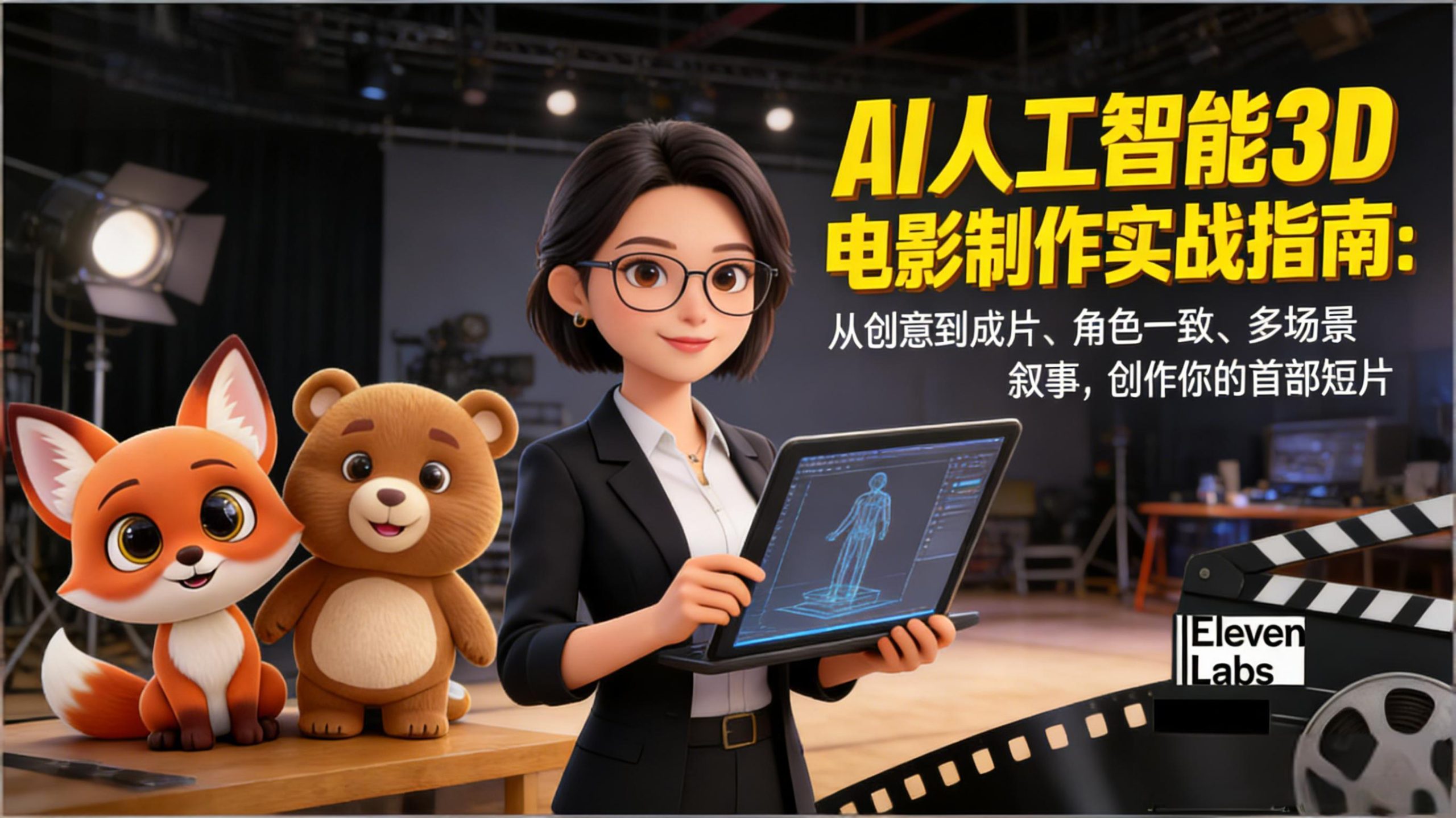 AI人工智能3D电影制作实战指南：从创意到成片、角色一致、多场景叙事，创作你的首部短片-百货大全