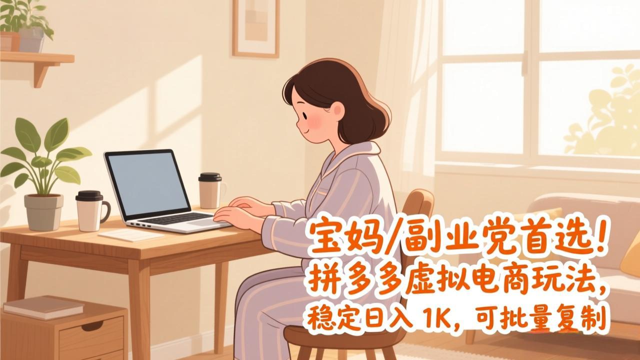 宝妈 / 副业党首选！拼多多虚拟电商玩法，稳定日入 1K，可批量复制-百货大全